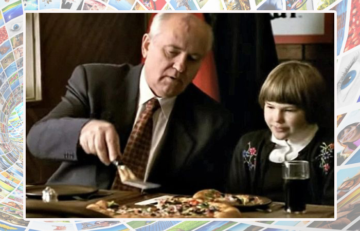 Михаил Горбачёв в рекламе Pizza Hut.