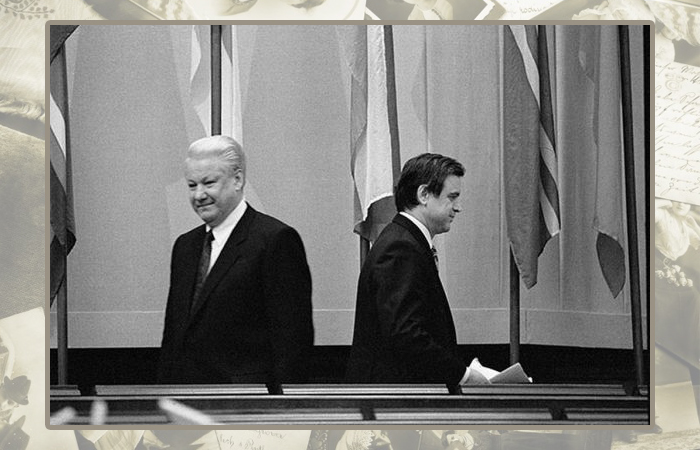 Руслан Хасбулатов и Борис Ельцин.