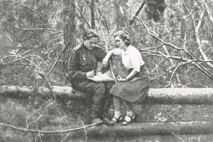 Александр Солженицын и Наталья Решетовская на фронте, 1944 год. / Фото: www.reshetovskaya.ru