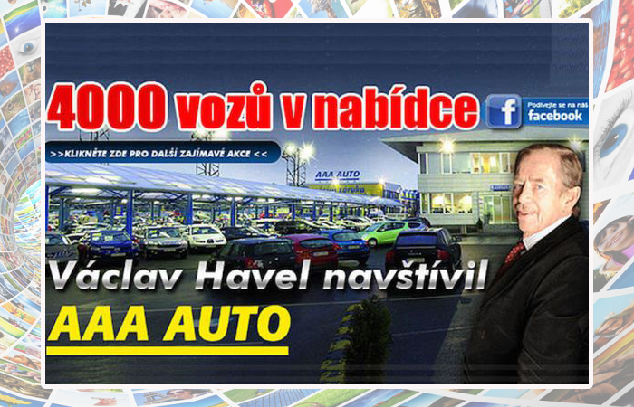 Вацлав Гавел в рекламе автомобильного дилера.