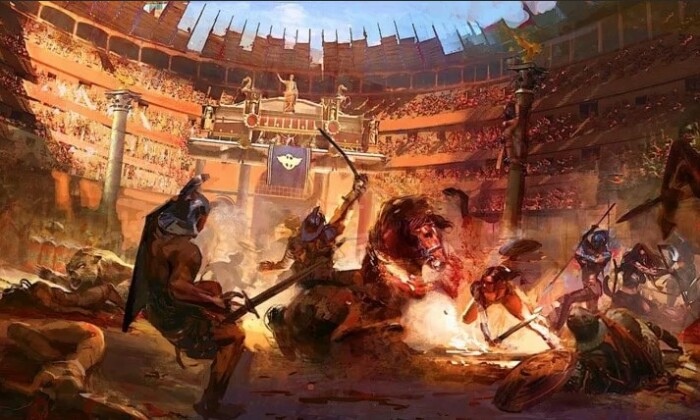 Гладиаторские бои часто проходили с участием хищных животных.
