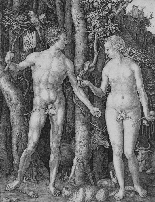 Гравюра «Адам и Ева»