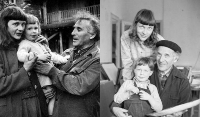 Марк Шагал с Вирджинией Хаггард и сыном