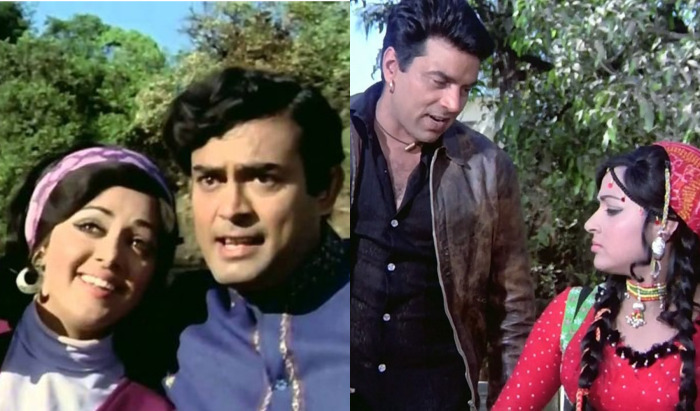 После съемок в «Зите и Гите» актриса рассталась с женихом Сандживо Кумаром (фото слева) и влюбилась в Дхармендру (фото справа)