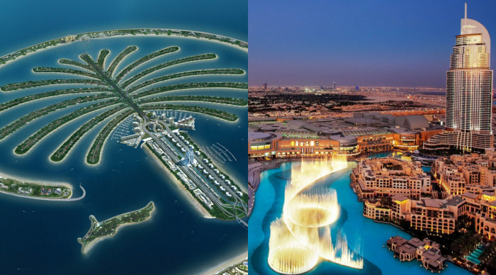Искусственный остров Пальма Джумейра и поющие фонтаны - визитная карточка Дубая