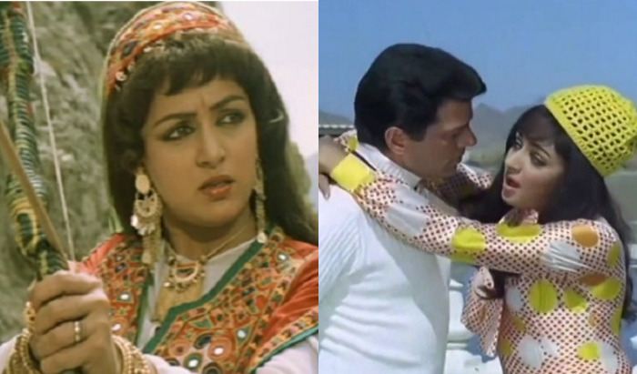 На фото слева кадр из кинофильма «Приключения али-бабы и сорока разбойников» (1979), справа - «Любимый Раджа» (1972)