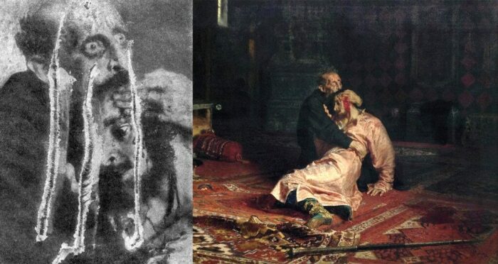 Порча картины "Иван Грозный убивает своего сына»