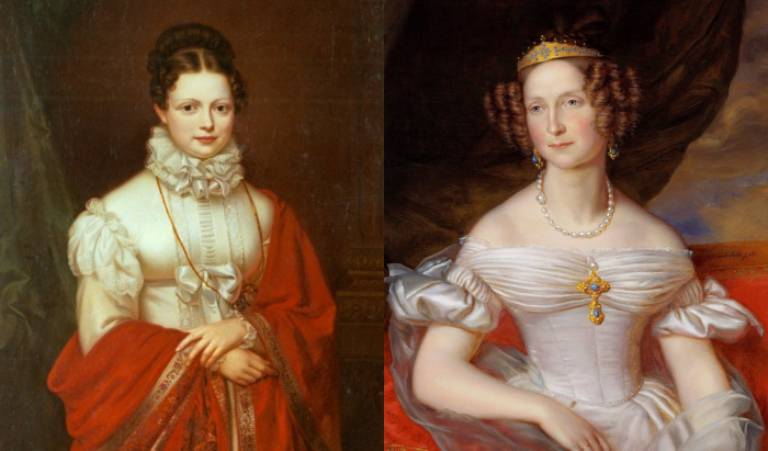 Наполеон делал предложение дочерям Павла I: Екатерине (фото сева) и Анне (фото справа), но получил отказ