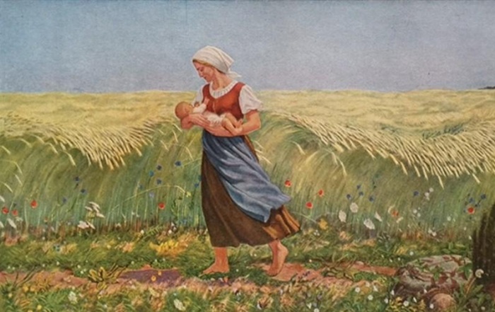 Раньше женщины работали прямо до самых родов, поэтому нередко рожали в поле и «приносили детей в подоле»
