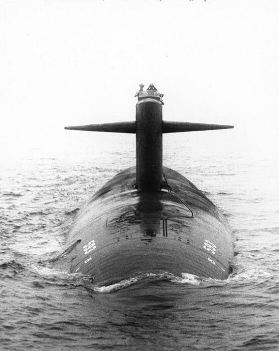 Вид на рубку подводной лодки USS Thresher, 24 июля 1961 год / Фото: history.navy.mil