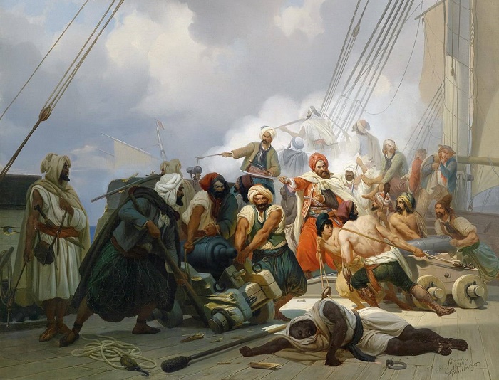 Берберские пираты. Риcунок во французской энциклопедии 1844 года / Фото: hughvincent.com