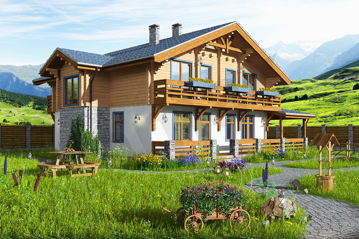 Девятова мечтает построить дом в стиле швейцарского шале. / Фото:na-dache.pro
