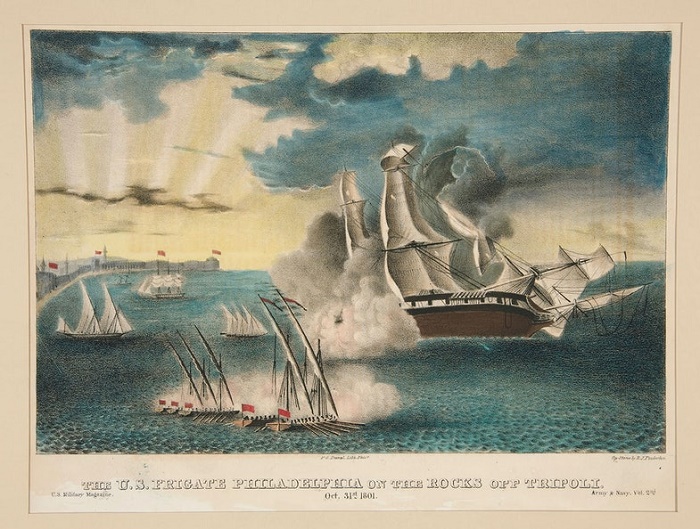 «Филадельфия» на рифах неподалеку от Триполи, 1803 год / Фото: wikipedia.org