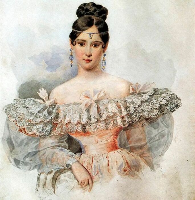 А. Брюллов «Портрет Натальи Гончаровой», 1832 год / Фото: i.pinimg.com