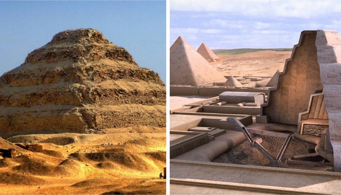 Ступенчатая пирамида Джосера считается самой древней, находится она в Саккаре.
