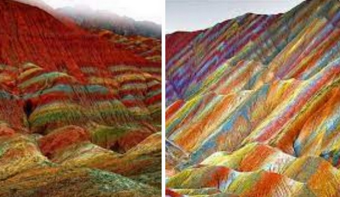 Такой цветовой эффект произошел в результате наложения друг на друга минералов. 