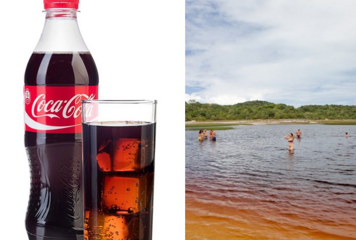 Вода в озере Араракуара напоминает многими любимый напиток кока-кола.