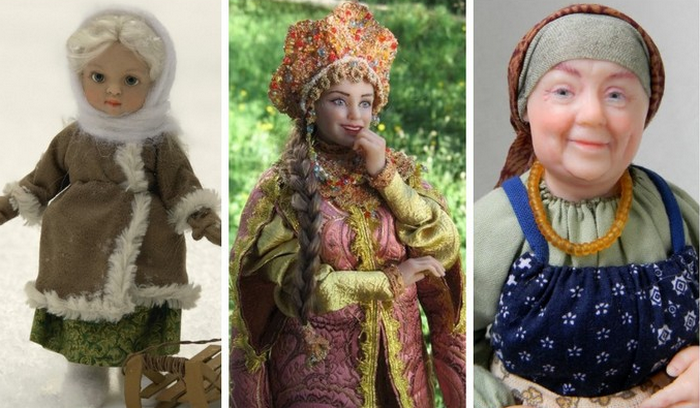Куклы Елены Медведковой выполнены в народном стиле.