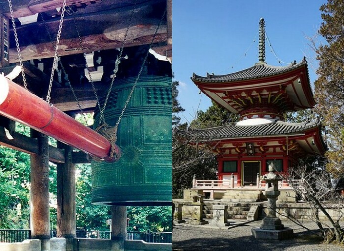 Самый большой колокол в Японии находится в храме Тион-Ин.
