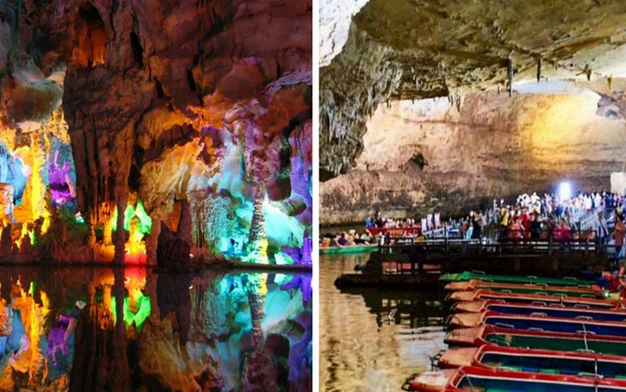 В пещере много галерей и залов, реки, озера, водопады, и многое другое, большая часть из которых имеет необыкновенную подсветку.