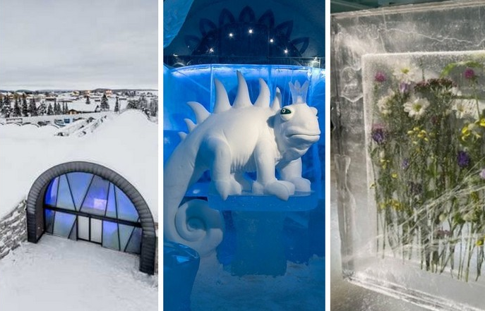 Ледяной отель находится в поселке Юккасъярви за 200 км от Полярного круга.