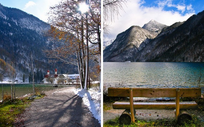 Баварское озеро Кёнигзее считается не только самым чистым в Германии, но и романтичным местом.