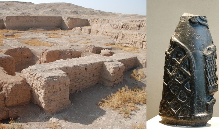 Раскопанный дворец аккадского царя Нарам-Суена и победная стела одного из правителей первой в мире империи.