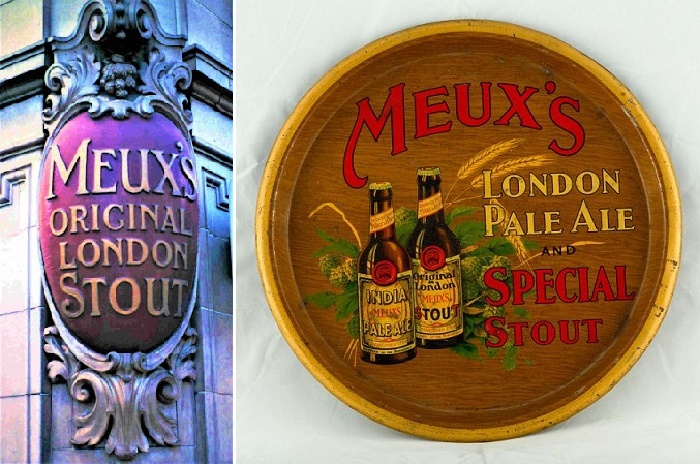 Реклама пивоварни Meux and Company Brewery, начало XX века.