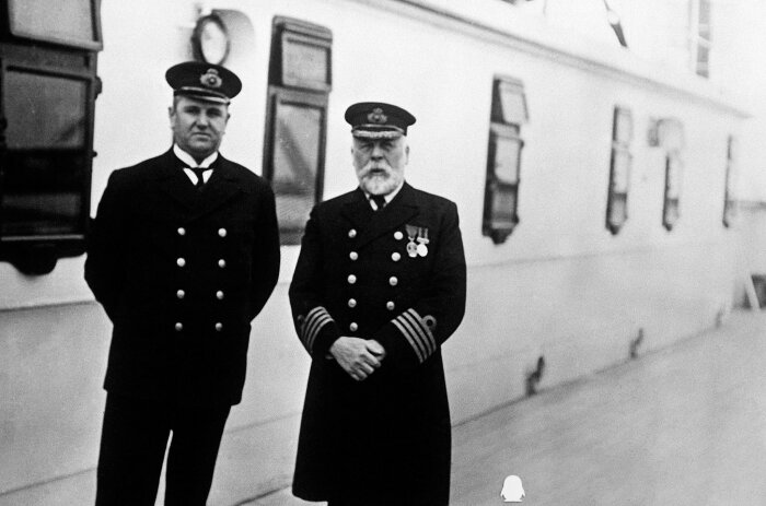 Казначей «Титаника» Хью Уолтер Мак-Элрой (справа) и капитан Эдвард Джон Смит (слева)  / Фото: http://izobata.ru/