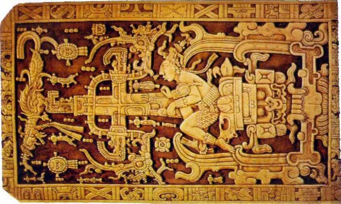Майя, вероятно, изобразили пришельцев, летающих в ступе с мотором, как и Баба-яга.