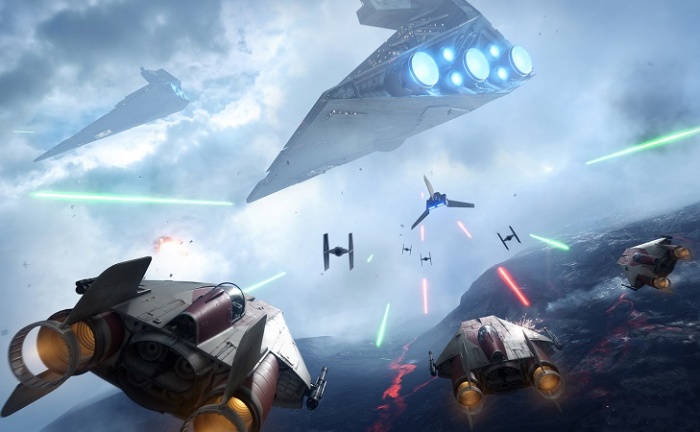 Космическое сражение в компьютерной игре Star Wars Battlefront II / Фото: game-fresh.com