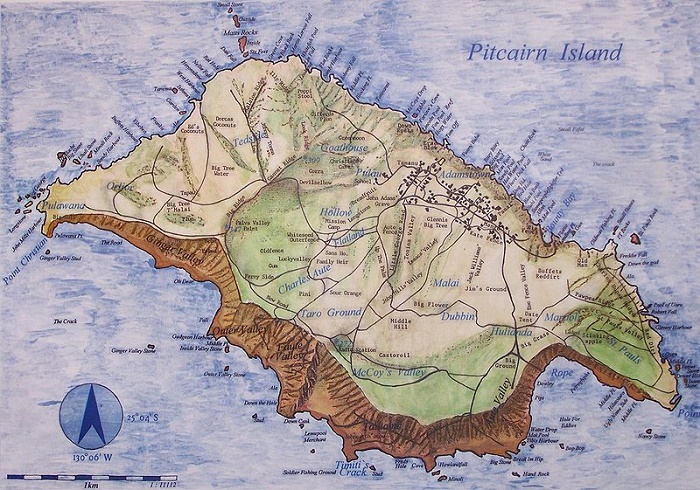 Карта острова Питкэрн середины XIX века / Источник: wikipedia.org