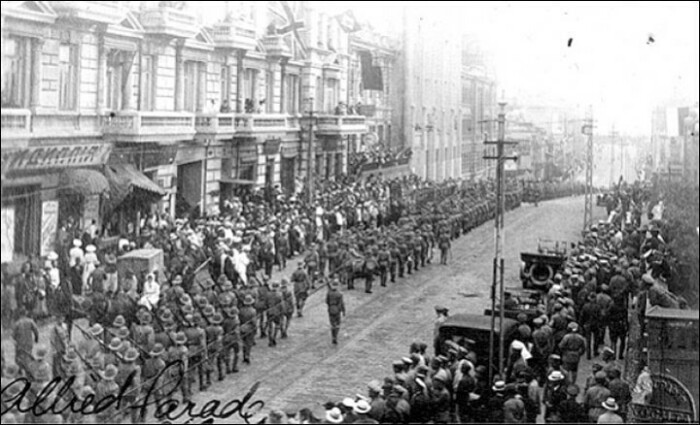 Армия США с союзниками высадилась в 1918 году во Владивостоке. / Фото:fishki.net
