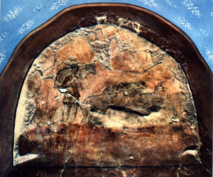 Фреска церкви в Дура-Европос. Пастырь Добрый несет заблудшую овцу / Источник: wikimedia commons