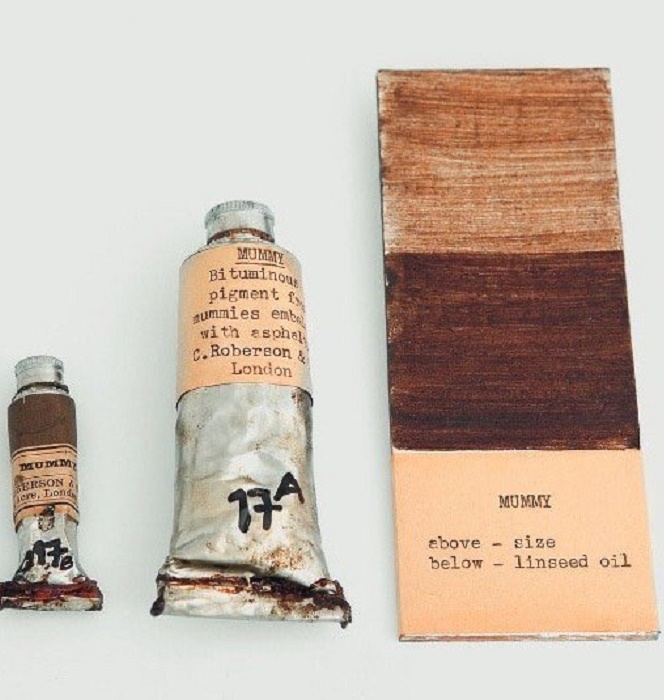 Художественная краска mummy brown. Лондон, XIX век. / Фото: twitter.com