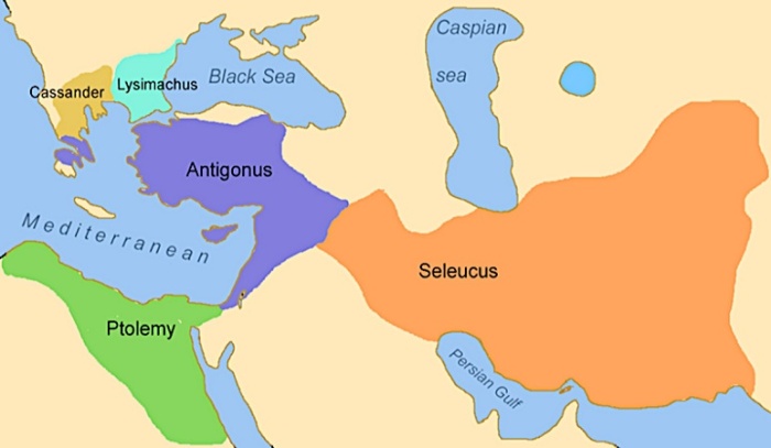 Карта государств, образованных после распада империи Александра Македонского / Источник: eponym.ru