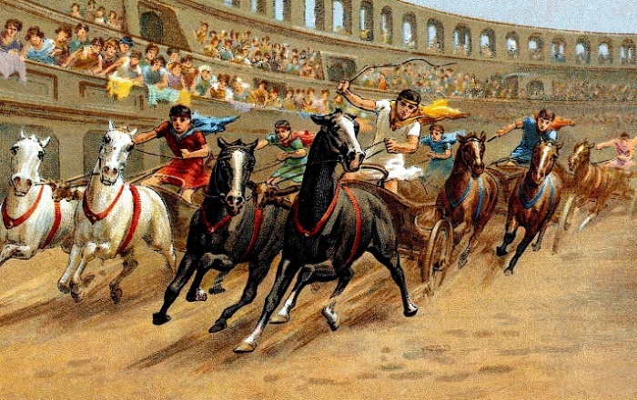 Гонки на колесницах в Древнем Риме / Фото: historyanswers.co.uk