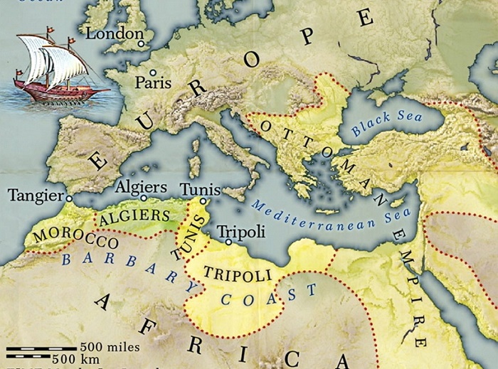 Карта прибрежных владений на Средиземном море. Конец XVIII века / Фото: twitter.com