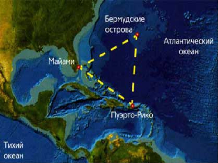 Bermuda-Dreieck im Atlantischen Ozean. / Foto: infourok.ru