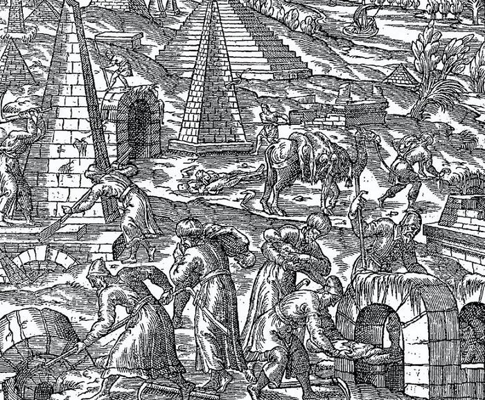 Страница из «Универсальной космографии» 1575 года Андре Теве с гравюрой, иллюстрирующей охоту местного населения за мумиями. / Фото: britannica.com