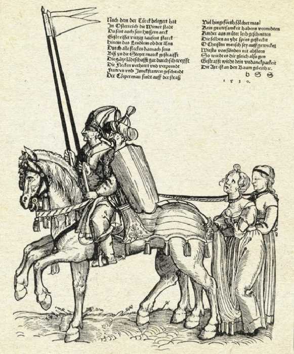 Османские воины похищают женщин. Ксилография Лоренса Штоера, 1530 год. / Источник: facebook.com