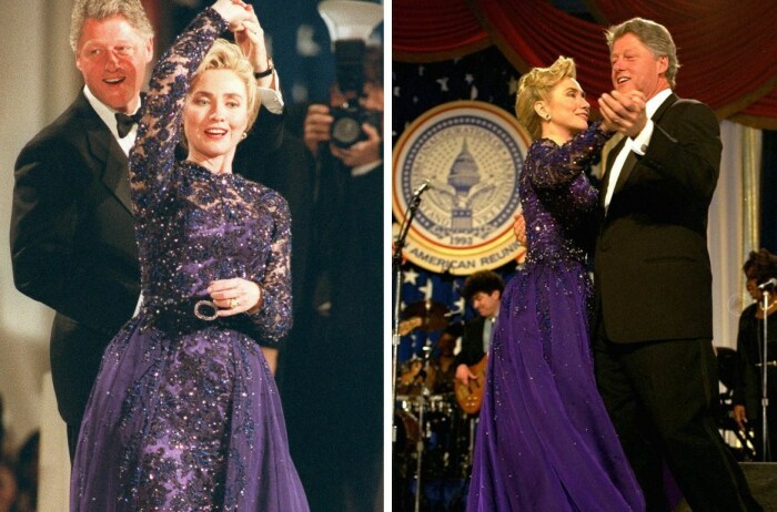 Хиллари Клинтон с мужем Биллом на инаугурации