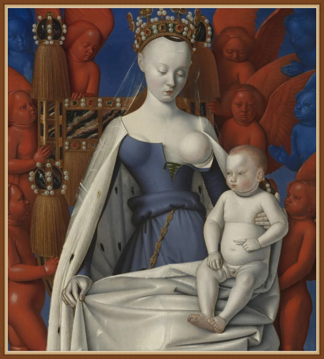 Агнесса в образе Мадонны с младенцем авторства Жана Фуке