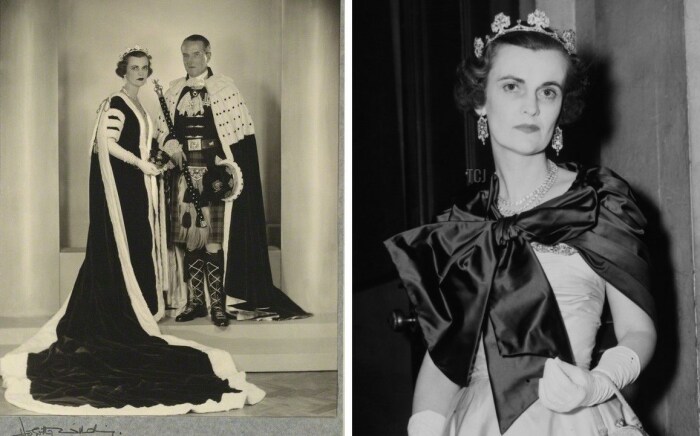 Слева фамильный портрет герцога и герцогини Аргайл / слева Маргарет, герцогиня Аргайл