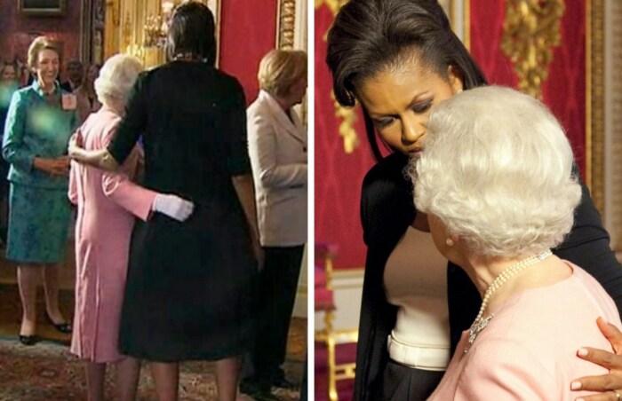 Мишель Обама приобняла королеву Елизавету II и нарушила протокол