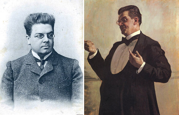 В. Лужский и портрет Кустодиева 