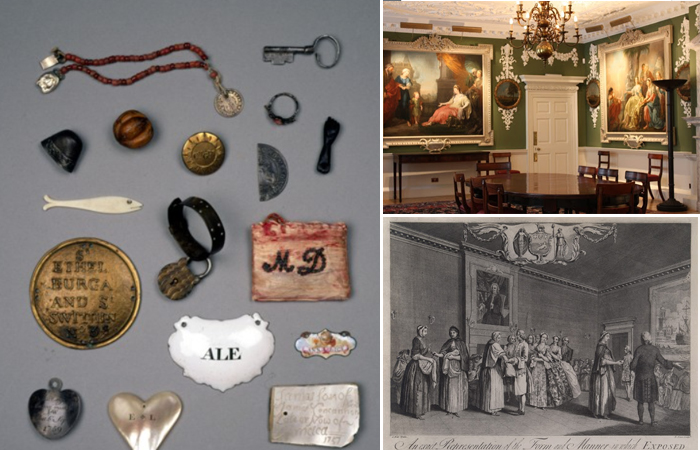 Воспитательный дом Томаса Корама в Лондоне. Фотографии интерьера и опознавательные предметы, которые оставляли матери.
