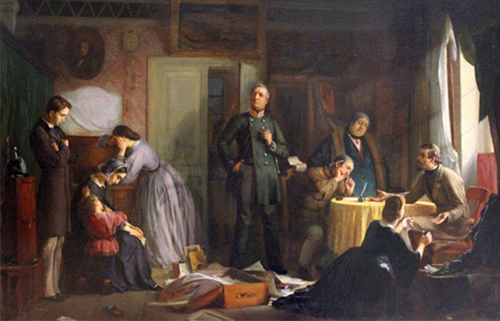 Журавлев Ф. С. «Кредитор описывает имущество вдовы», 1862. Холст, масло / Фото: bibliotekar.ru