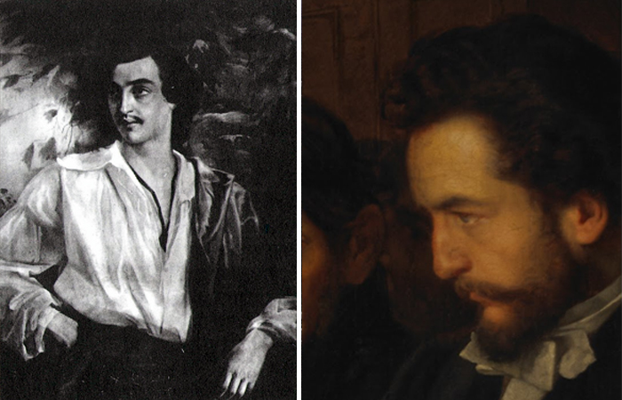 Слева - портрет С. М. Варенцова работы Пукирева. 1860-е годы