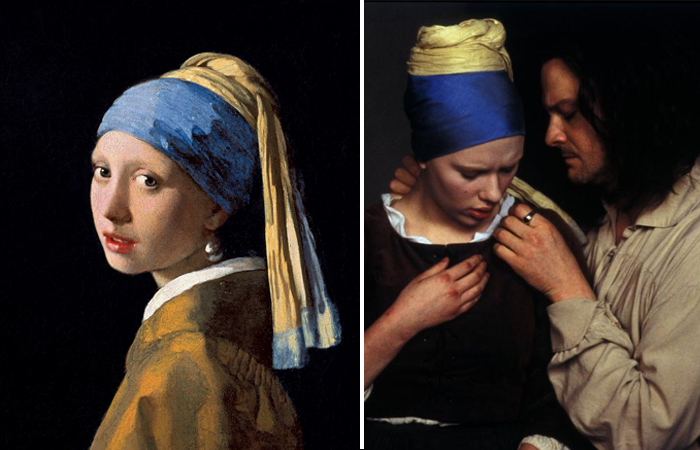 «Девушка с жемчужной сережкой» (картина Яна Вермеера и кадр из одноименного фильма)